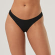 3 Pack organic cotton black thong panties