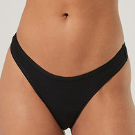 3 Pack organic cotton black thong panties