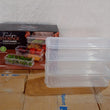 3 Fridge Storage Container, Fridge Organizer with Lid Stackable Fridge Storage Containers Plastic Freezer Storage Containers for Fish, Meat, Vegetables, Fruits, Pack of 3pcs, 1500ML Approx