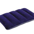 Comfortable blue velvet travel pillow.