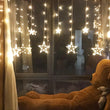 Warm white curtain lights with 8 modes