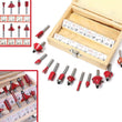 Collection of router bits in various shapes, perfect for woodworking projects.