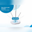 Sporty spin mop with easy-to-use plastic handle