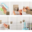 Plastic self-adhesive hooks, ideal for use in various settings.