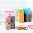 Transparent food storage container with two sections