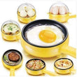 Multi functional Electric 2 in 1 Egg Frying Pan with Egg Boiler Machine Measuring Cup with Handle