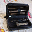 Stainless steel manicure set with 6 pieces and travel case