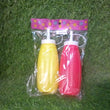 Plastic sauce dispenser bottles, 2-pack, for ketchup, mustard, and honey.