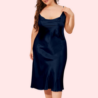 4XL 5XL Plus Size Satin Cowl Neck Dress