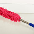 Telescopic cleaning duster with microfiber for efficient dusting.