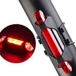 Bright red front LED light for bicycles, waterproof.