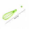 Durable plastic balloon whisk for mixing milk, coffee, eggs, and juice.