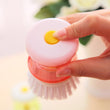 Cleaning brush with built-in liquid soap dispenser