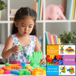 Brightly colored building blocks for educational play