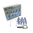 12-piece suction cup set with vacuum pump, for therapy, massage, and body relaxation.