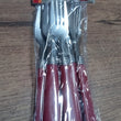 Stainless steel dining forks with ergonomic grip, set of 6.