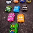 Set of mini pull back cars, ideal for kids, showing diverse car designs.