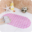 PVC bath mat with nonslip design for bathtubs, machine washable.