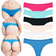 6 PACK PURE COTTON THONG PANTIES