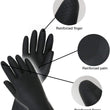 Close-up of reusable cleaning gloves made from gum rubber.