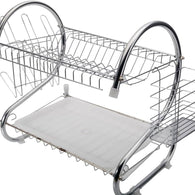 Stainless steel dish drainer rack with drip tray