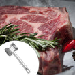 Aluminum meat mallet with textured and smooth sides for tenderizing beef and poultry