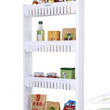 Storage organizer rack with 4 layers for space efficiency