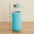 DeoDap glass water bottle, portable 500 ml, with cover.