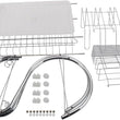 Dish drainer basket in stainless steel with drip tray