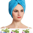 Quick-dry microfiber turban towel for fast hair drying.