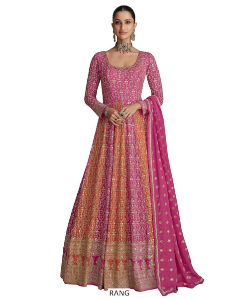 Gown with Embroidered Dupatta