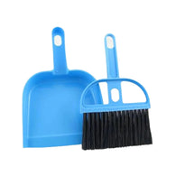 Small dustpan and broom set for multipurpose cleaning.