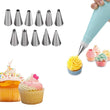 12 piece cake decoration set, includes measuring cups and brush.