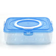 Plastic egg storage container with 12 grid compartments for organizing eggs in the refrigerator