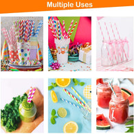 Home Paper Straws Durable & Eco-Friendly Colorful - Drinking Straws & Party Decoration Supplies, Adorable Solid Color Food Grade Paper Straws for Birthday, Wedding, Baby Shower Celebration (25 Pcs Set)