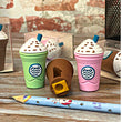 2In1 3D Cute Coffee Or Ice cream Shape sharpner Like Rotary Manual Pencil Sharpener for Kids  Ice Cream Style Office School Supplies, Back to School Gift for Students,Kids Educational Stationary kit, B'Day Return Gift (1 Pc)