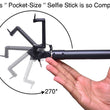 Flexible selfie stick with aux wire for easy grip.