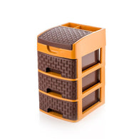 Mini 3-layer storage unit for organizing items at home and office.