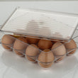 Storage box with 12 cavities for holding eggs