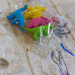 Set of dinosaur erasers for children’s school supplies