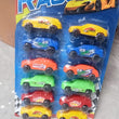 12-piece multicolor city car toy set