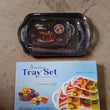 Elegant multicolour serving tray set, available in small, medium, and large sizes.