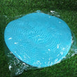 Shower foot brush mat with dual functionality for cleaning and massage.