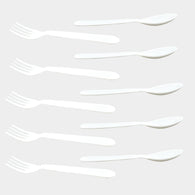 Premium plastic spoon and fork set, 10 pieces.