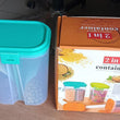 Food grain container with sections and box