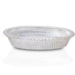 Elegant oval silver tray with royal design for gifts and serving.