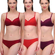 "Elegant" Solid Color Bra Sets ( Pk of 3)