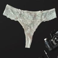 Etam Double Up Daisy White Floral Lace Thong(sold out)