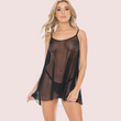 Full Transparent Sheer Black Chemise for Women