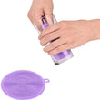 Heat-resistant and mildew-free silicone dish scrubber sponge.